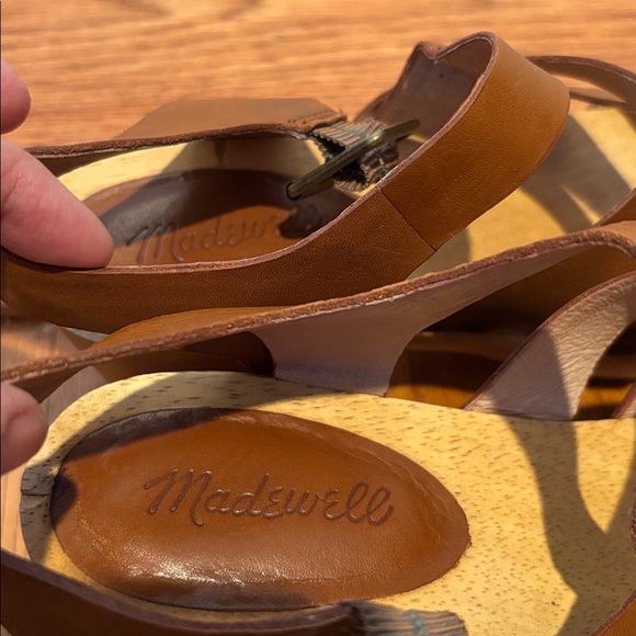 Madewell The Sigrid Strappy Clog Sandals in English Saddle - Picture 10 of 16
